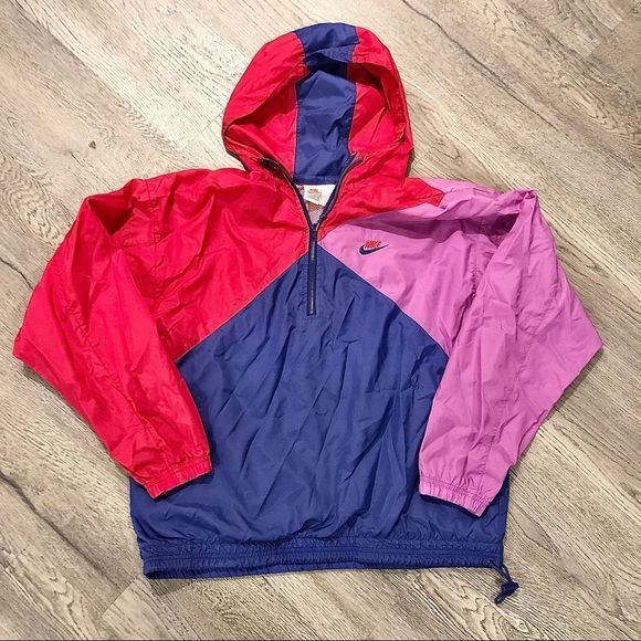 Nike Other - Vintage 80s Nike Track Jacket Multi Color Block Men’s Large Windbreaker
